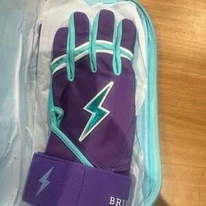 Purple & Teal Men's Batting Gloves